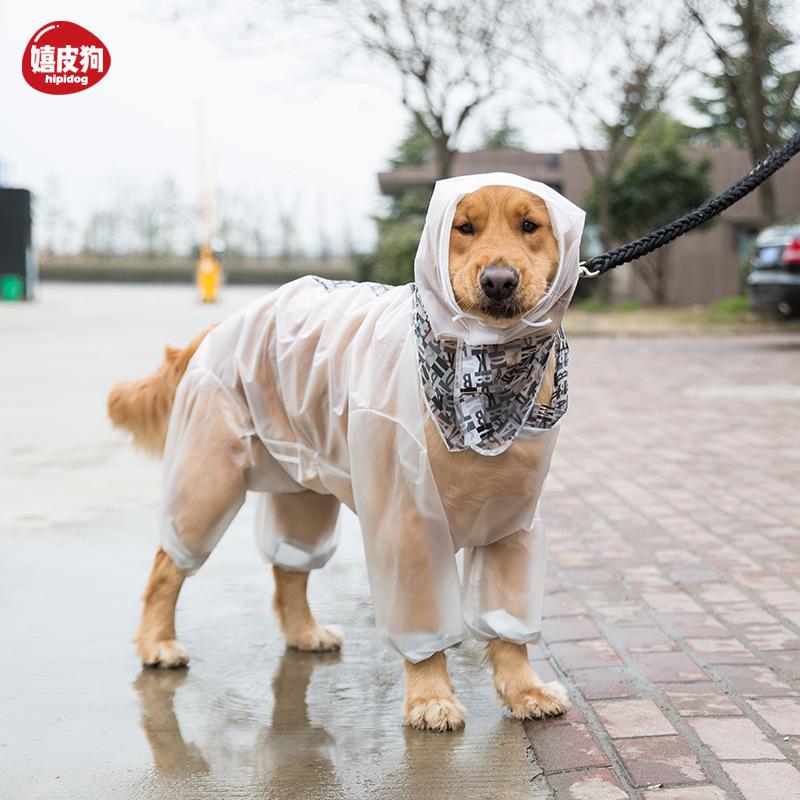 Dog Raincoat Waterproof All Inclusive Golden Retriever Dog ...