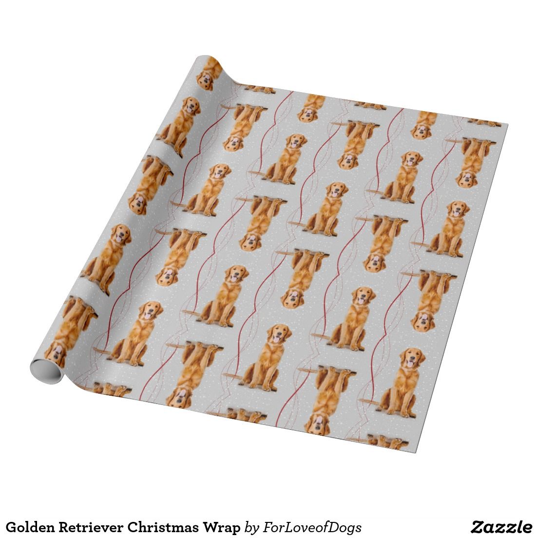 Golden Retriever Christmas Wrap Wrapping Paper