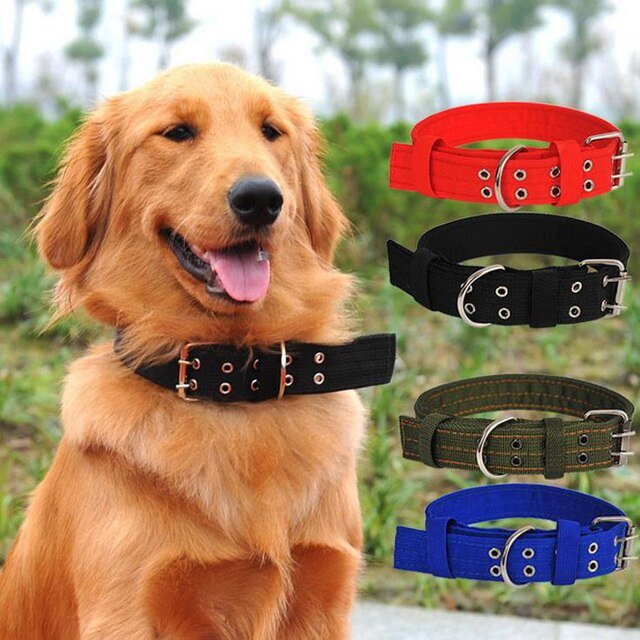 Large Dog Collar Nylon Double Buckle Thicken Pet Collar ...