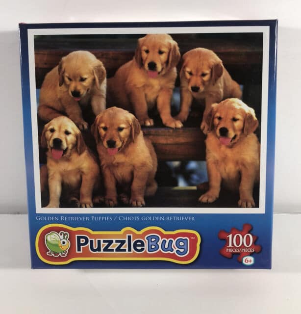 NEW Puzzlebug 100 Piece Jigsaw Puzzle Golden retriever puppies