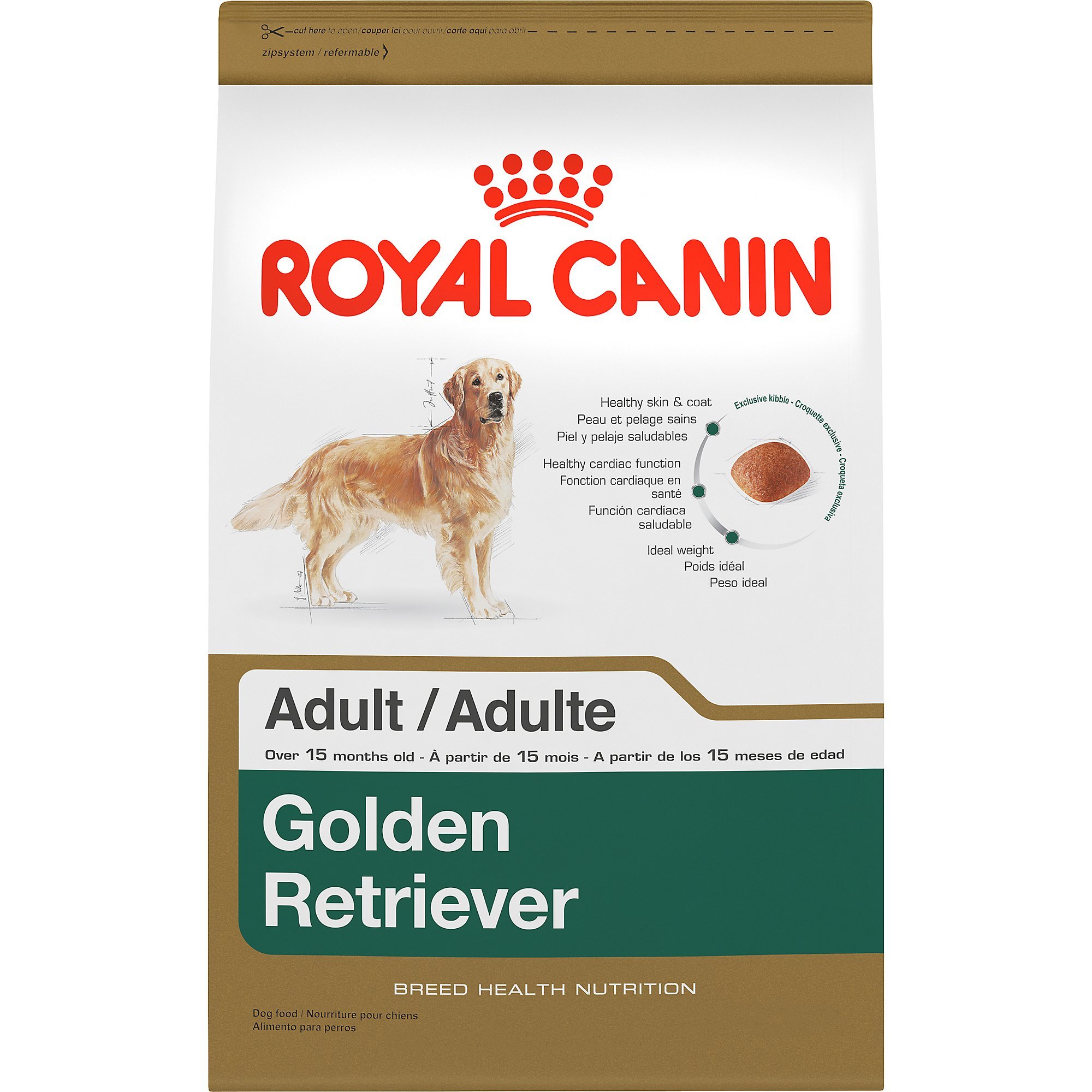Royal Canin Breed Health Nutrition Golden Retriever Adult Dry Dog Food ...