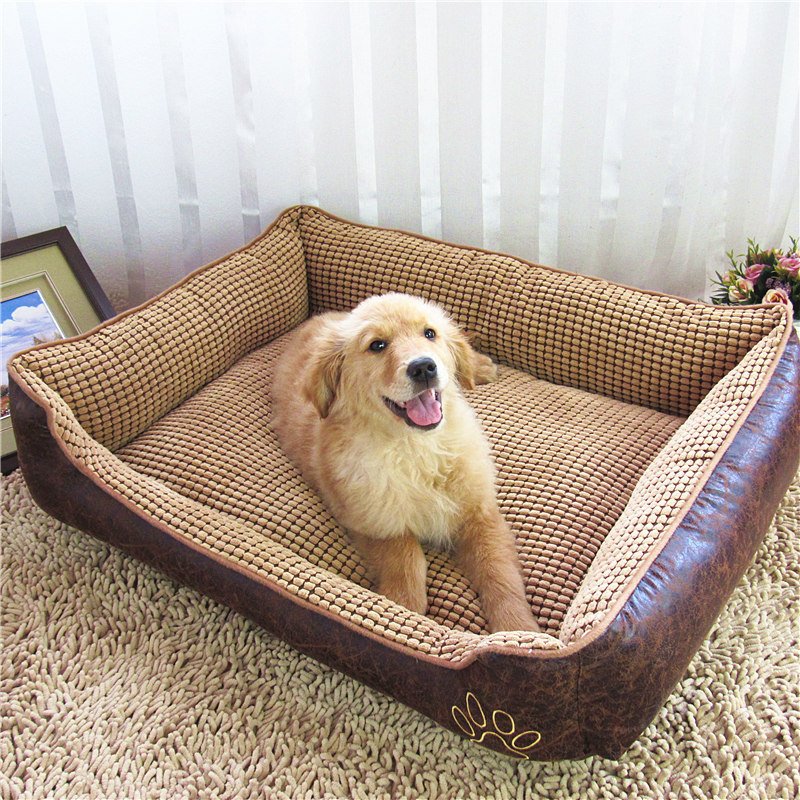 Size M, L Easy to clean Warm Soft Dog House Pet Bed Comfortable Golden ...