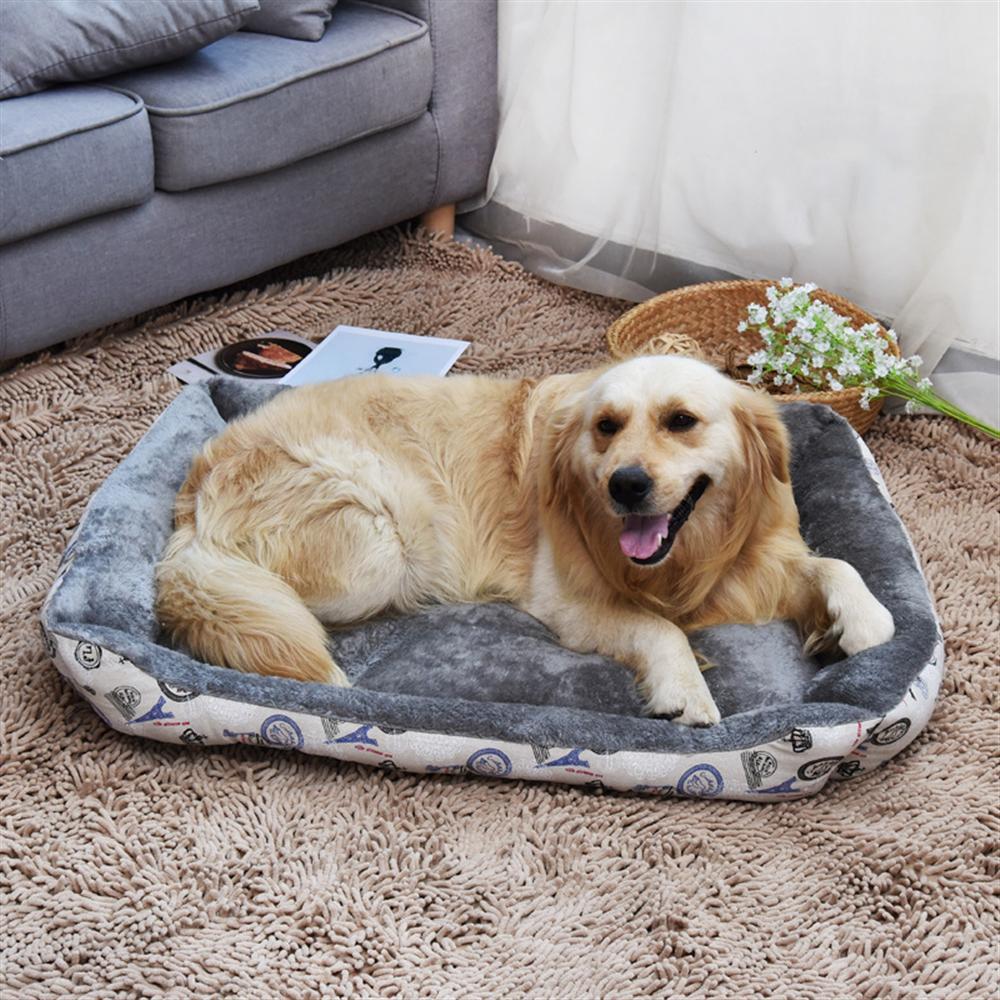 Soft Dog Beds Warm Fleece Lounger Sofa for Small Dogs Large Dog Golden ...